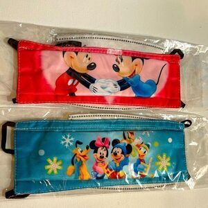 Disney Mickey Mouse set of 2 face masks NWT